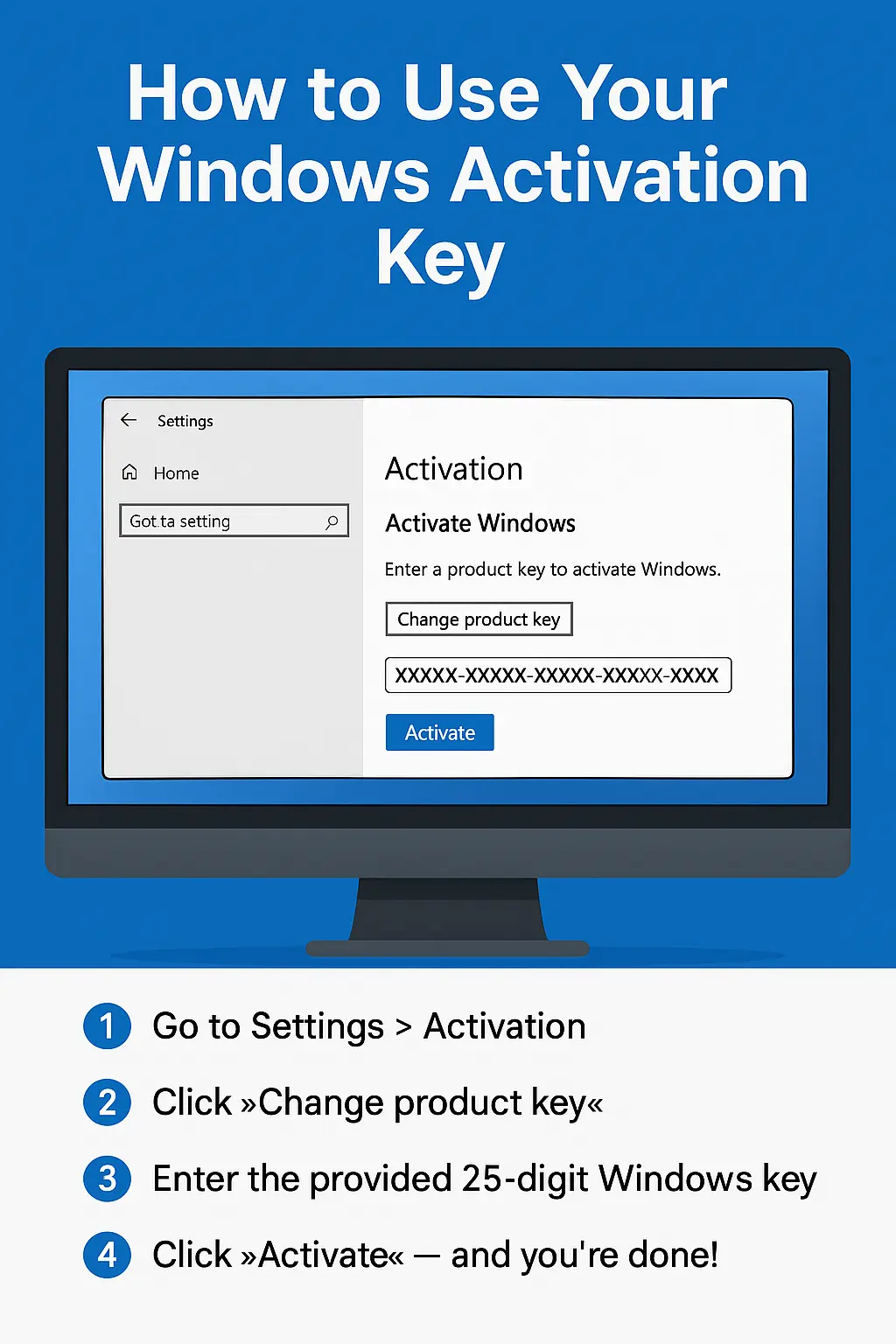 how to use your windows activation key infographics